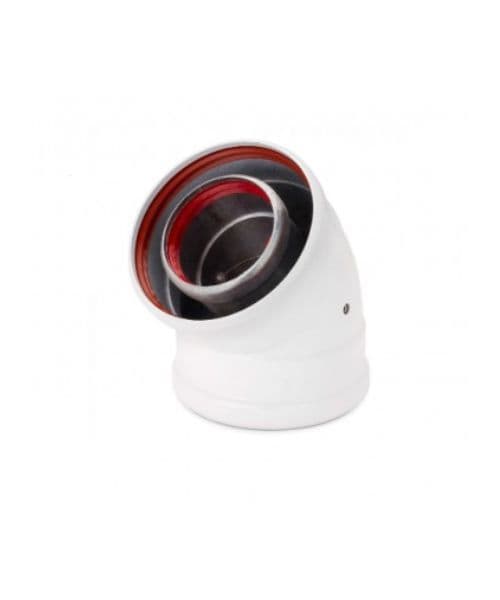 CODO SALIDA DE GASES COAXIAL 45º M-H 80/110