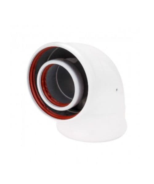CODO SALIDA DE GASES COAXIAL 90º M-H 60/100